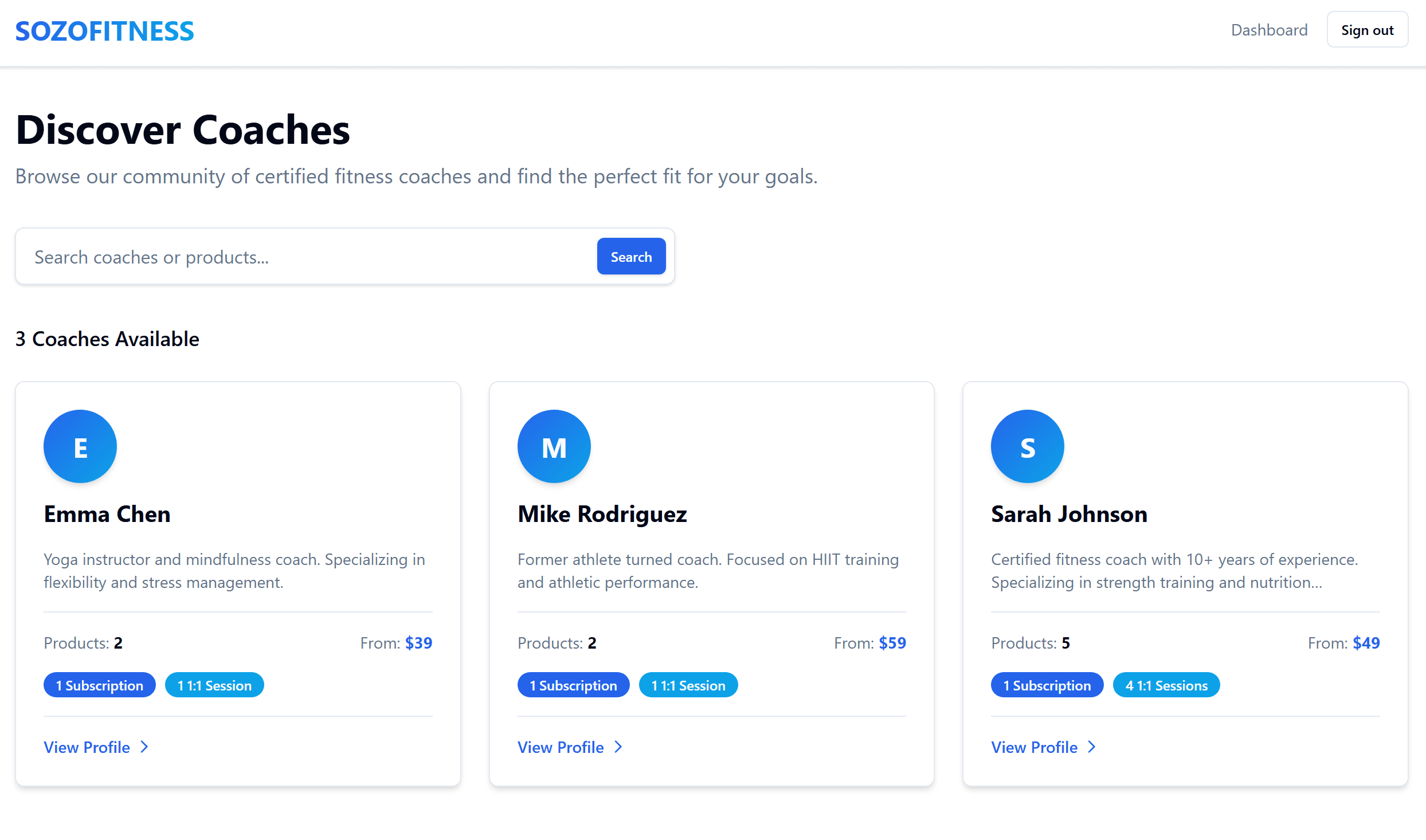 SozoFitness screenshot